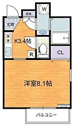ＶＩＬＬＡ ＫＴ 1階1Kの間取り