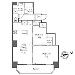 ＢＲＩＣＫ　ＲＥＳＩＤＥＮＣＥ　南青山 8階2LDKの間取り