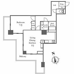 リバーシティ21新川 16階2LDKの間取り