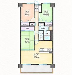 レールシティ桃見台 3LDKの間取図画像
