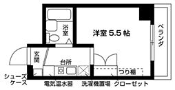 カレッジハイツ津田沼 2階ワンルームの間取り