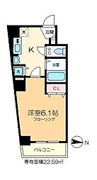 コンフォール門前仲町 1Kの間取図画像