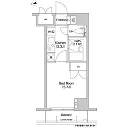 コンフォリア芝浦キャナル 1Kの間取図画像