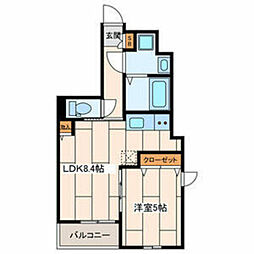 ATA-WIS 1LDKの間取図画像