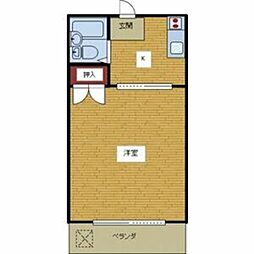 上福岡第一宝コーポ 1Kの間取図画像