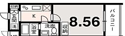 Excellent二条城北 1Kの間取図画像