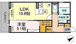 D-セアリス 1階1LDKの間取り