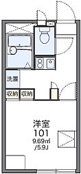 レオパレスルミエールテラオ 1Kの間取図画像