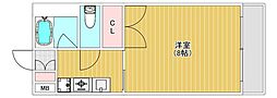 ペルル・アロ那の川 1Kの間取図画像
