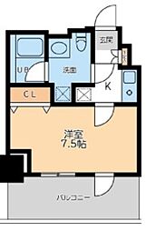 ドゥーエ幡ヶ谷 15階1Kの間取り