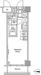 ザ・パークハビオ高円寺 ワンルームの間取図画像