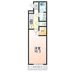 セレーナ住之江2番館 1Kの間取図画像