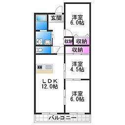 フォレスタ育和 3LDKの間取図画像