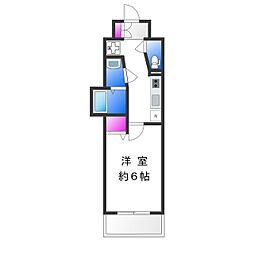 プレミアムコート天王寺EAST 9階1Kの間取り