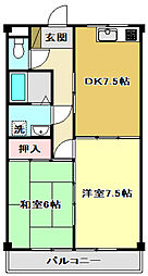 あざみのスクエア2 2DKの間取図画像
