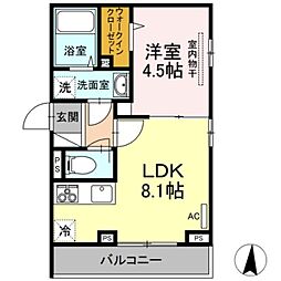クロノス天神 1LDKの間取図画像