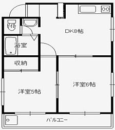ファミーユ浜田山 2DKの間取図画像