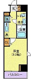 東京メトロ南北線 赤羽岩淵駅 徒歩2分の賃貸マンション 2階1Kの間取り