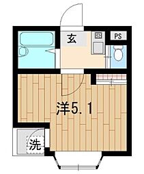 エステラス雅 ワンルームの間取図画像