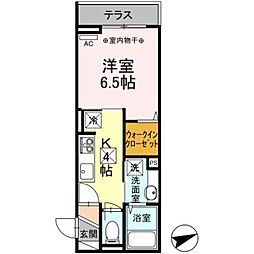 多摩都市モノレール 大塚・帝京大学駅 徒歩6分の賃貸アパート 1階1Kの間取り