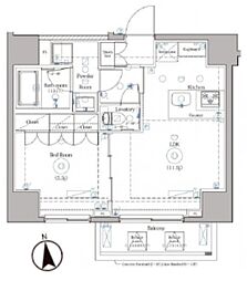 ディップス上野ノース 1003 10階1LDKの間取り