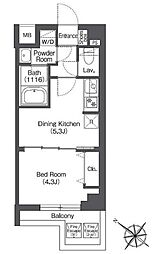 コンフォリア志村坂上 4階1DKの間取り