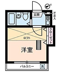 セントラル蒲田 1Kの間取図画像