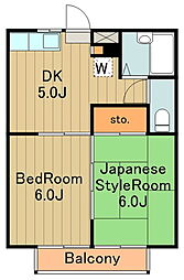 ハイムニューセラ 2DKの間取図画像