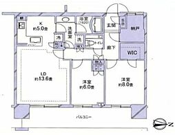 アーバンドックパークシティ豊洲タワーA 2SLDKの間取図画像