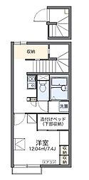レオパレスフロラシオン3 1Kの間取図画像