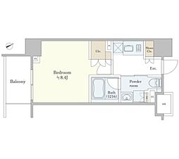 グランスイート麻布六本木 2階1Kの間取り