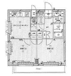 ルーブル神楽坂参番館 4階2DKの間取り