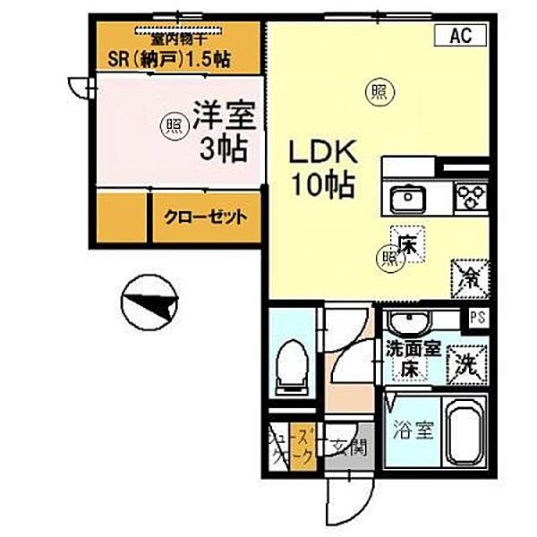 和歌山県和歌山市中之島(賃貸アパート1SLDK・1階・40.00㎡)の写真 その2