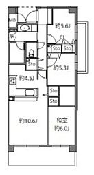 アソシエール溝の口 1階3LDKの間取り