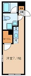 iON武蔵関 4階ワンルームの間取り