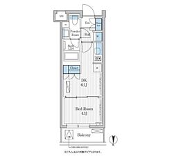 パークアクシス東陽町レジデンス 2303 3階1DKの間取り