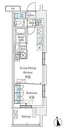 スカイグランデ津田沼 2階1LDKの間取り