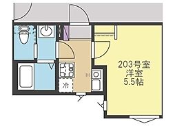 コモリベルタ 1階1Kの間取り