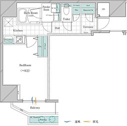 ガリシア大塚South 1階1Kの間取り