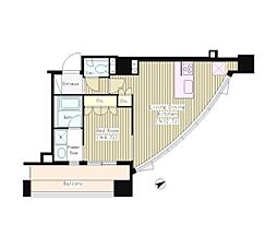 シティカレント南青山 12階1LDKの間取り