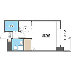 エステート・モア警固 1Kの間取図画像