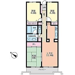 コンフォール北寺尾A棟 3LDKの間取図画像