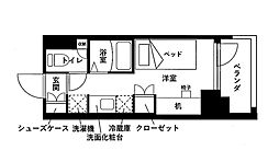 ＫＤＸレジデンス津田沼III 2階ワンルームの間取り