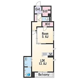 JR阪和線 和歌山駅 徒歩10分の賃貸アパート 2階1LDKの間取り