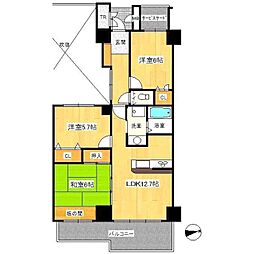 東峰マンション湯町 5階3LDKの間取り