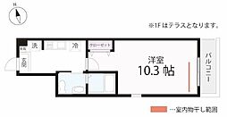 QUIET CRAB HOUSE 花月(仮) 1Kの間取図画像
