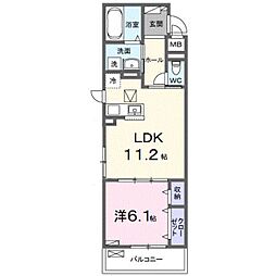 グランツ26 1階1LDKの間取り