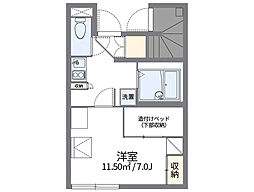 レオパレスのぼり川 1Kの間取図画像