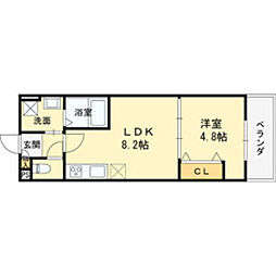 東大阪市太平寺2丁目アパート 1LDKの間取図画像