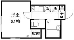 ル・グラン中野沼袋 3階1Kの間取り